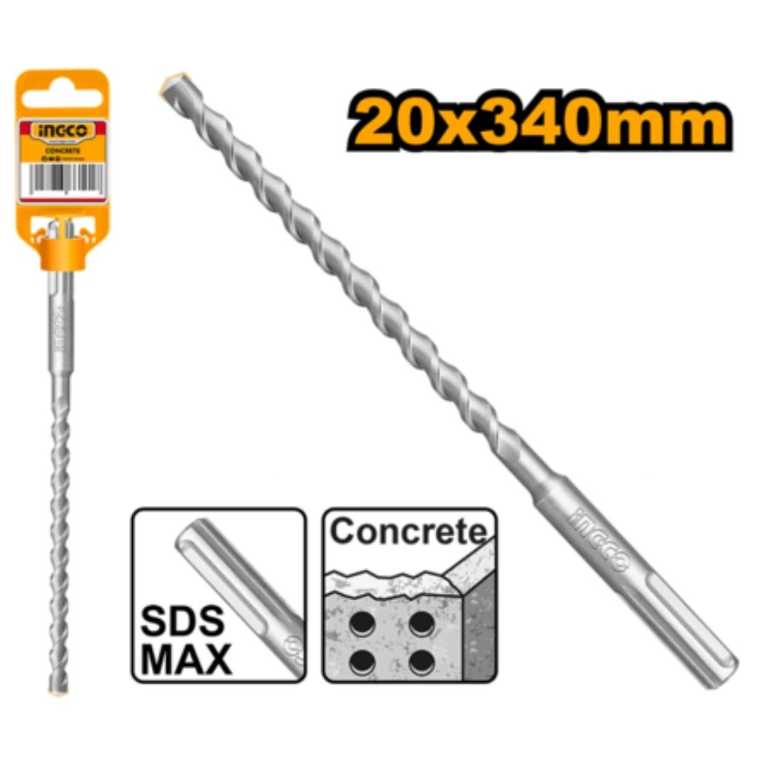 ingco-dbh1242002-20x340mm-sds-max-ريشة-كونكريت-صناعية-sds-max-hammer-drill-bit-lebanon.jpeg INGCO DBH1242002 20X340MM SDS MAX ريشة كونكريت صناعية SDS MAX HAMMER DRILL BIT - Image 1