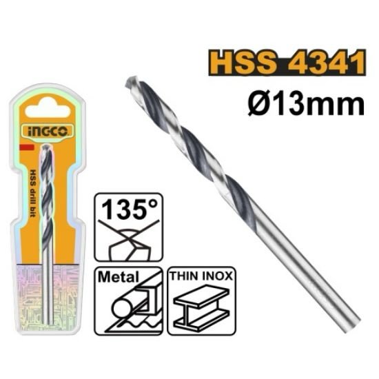 ingco-dbt1201304-13mm-inox-ريشة-ستانلس-صاعية-hss-drill-bit-4341-lebanon.jpeg INGCO DBT1201304 13MM INOX ريشة ستانلس صاعية HSS DRILL BIT 4341 - Image 1