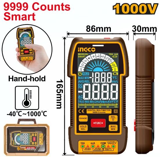ingco-dm110004-1000v-9999-counts-smart-ملتيميتر-professional-smart-digital-multimeter-lebanon.jpeg INGCO DM110004 1000V 9999 COUNTS SMART ملتيميتر Professional Smart Digital Multimeter - Image 1