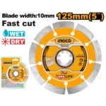 INGCO DMD011252 125MM (BW 10MM) SEG W/D ديسك غرانيتl Dry Diamond Cutting Disc, Wet and Dry