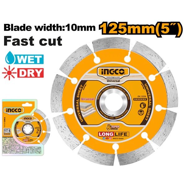 ingco-dmd011252-125mm-bw-10mm-seg-wd-ديسك-غرانيتl-dry-diamond-cutting-disc-wet-and-dry-lebanon.jpeg INGCO DMD011252 125MM (BW 10MM) SEG W/D ديسك غرانيتl Dry Diamond Cutting Disc, Wet and Dry - Image 1