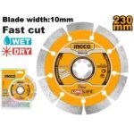 INGCO DMD012302 230MMX22.2MM (BW 10MM) SEG W/D ديسك غراني DRY DIAMOND DISC WET AND DRY