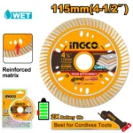 INGCO DMD061151 115mm Ultrathin Wet ديسك قص الماس مع فتخات تهوئة UNIVERSAL DIAMOND DISC WET