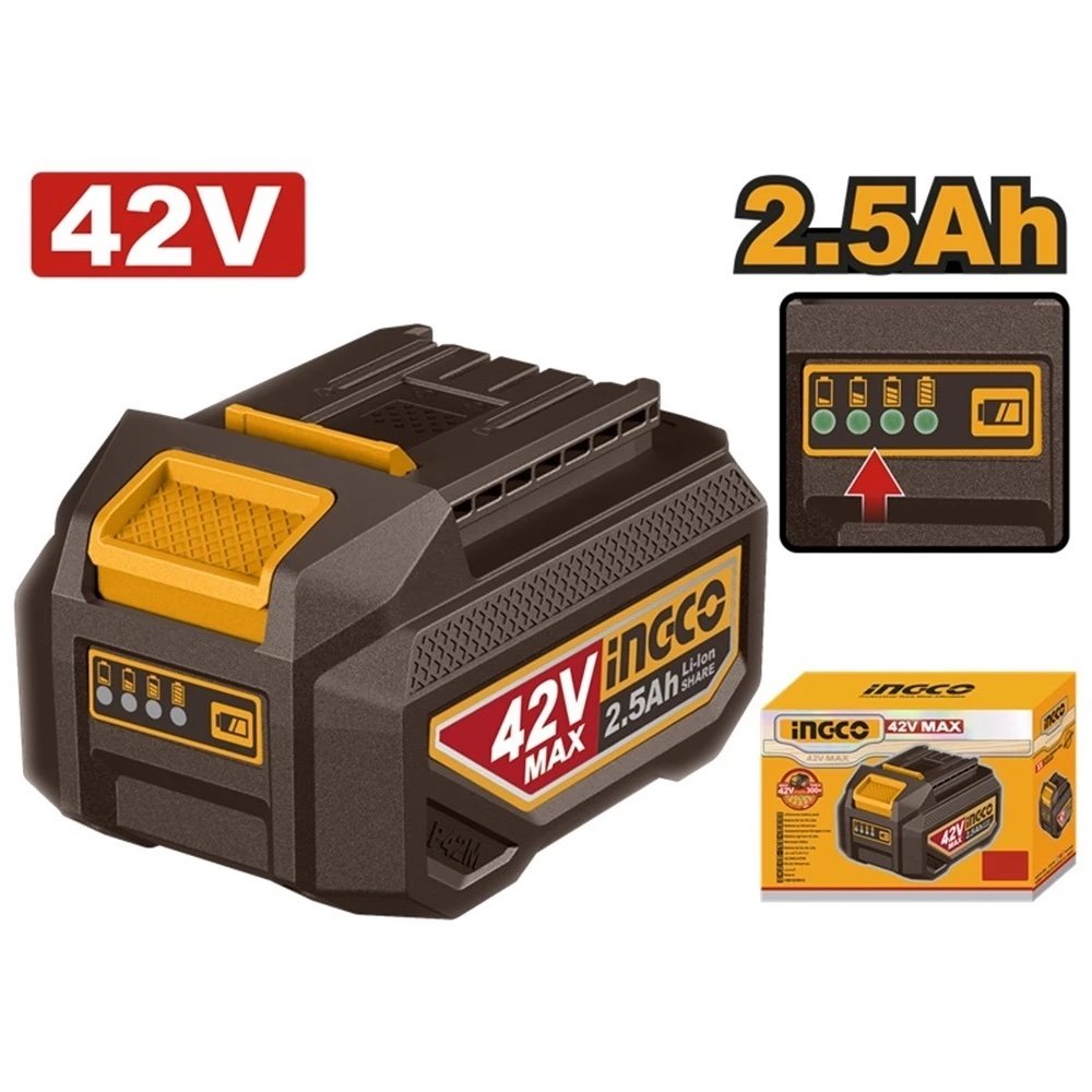 ingco-fbli42251-42v-2.5ah-بطارية-فدار-lithium-ion-battery-pack-lebanon.jpeg INGCO FBLI42251 42V 2.5AH بطارية فدار Lithium-Ion battery pack - Image 1
