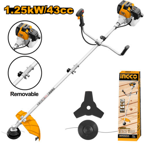 ingco-gbc5434421-1.25kw-2hp-42.7cc-حشاشة-كتف-على-البنزين-خيط-وفراش-gasoline-grass-trimmer-lebanon.png INGCO GBC5434421 1.25KW 2HP 42.7cc حشاشة كتف على البنزين خيط وفراش Gasoline Grass Trimmer - Image 1