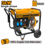 INGCO GDE30001 3KW MAX 13.5A DIESEL مولد كهرباء ديزل-حبلة Diesel Generator with Rope