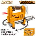INGCO GGLI2010 20V 16 OZ BULK (453 G) مشحمة بطارية CORDLESS GREASE GUN