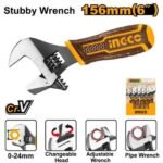 INGCO HADWS088 6″ 0-24MM 2 IN 1 مفتاح انكليزي قصير Manual Adjustable Wrench Remover
