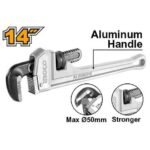 INGCO HALPW0114 14″ رنش مسكة المنيوم مقوى صناعي Pipe Wrench Aluminum Handle