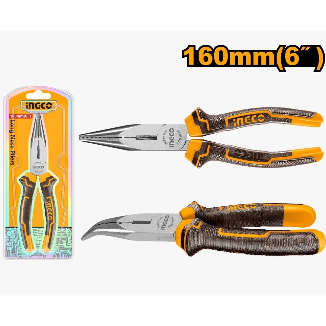 ingco-hbnp08168-6-بانسة-بوز-طويل-معكوف-bent-nose-pliers-lebanon.jpeg INGCO HBNP08168 6” بانسة بوز طويل معكوف BENT NOSE PLIERS - Image 1