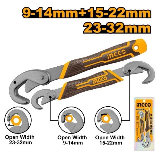 ingco-hbws09328-2pcs-طقم-مفتاح-لقط-تلفائي-bent-wrench-set-lebanon.jpeg INGCO HBWS09328 2PCS طقم مفتاح لقط تلفائي Bent Wrench Set - Image 1