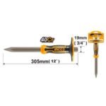 INGCO HCC850419 4X19X305 MM 40CR شوكة مع مرد صناعي Concrete Chisel