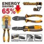 INGCO HCCP58180 7″ 180MM ENERGY SAVING 65% بانسة بولاد صناعية Compound action combination pliers