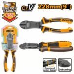 INGCO HCDCP58230 9″ 228MM ENERGY SAVING 65% قطاعة بولاد عنق طويل Compound Action Diagonal Cutting Pliers
