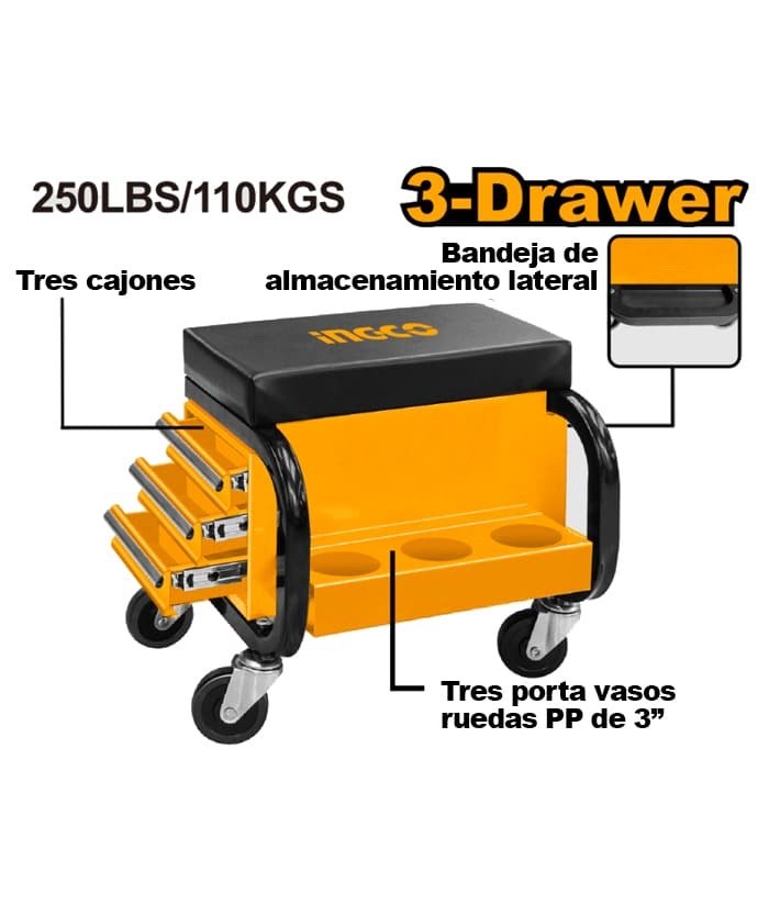 ingco-hcs103-مقعد-متحرك-بثلاثة-جوارير-وستاند-للعدة-seat-creeper-w3xside-drawersfront-trays-lebanon.jpeg INGCO HCS103 مقعد متحرك بثلاثة جوارير وستاند للعدة SEAT CREEPER W/3XSIDE DRAWERS+FRONT TRAYS - Image 1