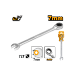 INGCO HCSPAR071 7mm مفتاح شق ورينغ طقطاق Combination Ratchet Spanner Wrench