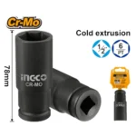 INGCO HDIS 1/2″ طربوش هوا بولاد طويل Deep impact socket