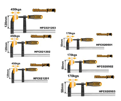 ingco-hfc0-ملزمة-نجار-صناعية-f-clamp-with-rubber-handle-lebanon.png INGCO HFC0 ملزمة نجار صناعية F-Clamp with Rubber Handle - Image 1