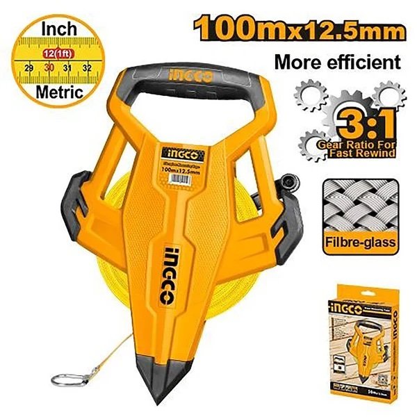 ingco-hfmt82100-100-m-x-12.5-mm-مازورة-كيل-فايبر-براس-شك-fiberglass-measuring-tape-with-31-gear-ratio-for-fast-rewind-lebanon.jpeg INGCO HFMT82100 100 M X 12.5 MM مازورة كيل فايبر براس شك Fiberglass Measuring Tape with 3:1 Gear Ratio for Fast Rewind - Image 1