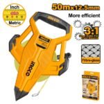 INGCO HFMT8350 50 M X 12.5 MM مازورة كيل فايبر براس شك Fiberglass Measuring Tape Open Reel
