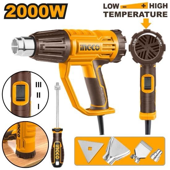 ingco-hg200047-2000w-سشوار-حراري-3-عيارات-مع-اكسسوار-heat-gun-lebanon.jpeg INGCO HG200047 2000W سشوار حراري 3 عيارات مع اكسسوار HEAT GUN - Image 1