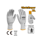 INGCO HGCG02-XL XL – (كفوف مقاوم للقطع رمادي (زجاج Cut Resistance Rubber Safety Gloves
