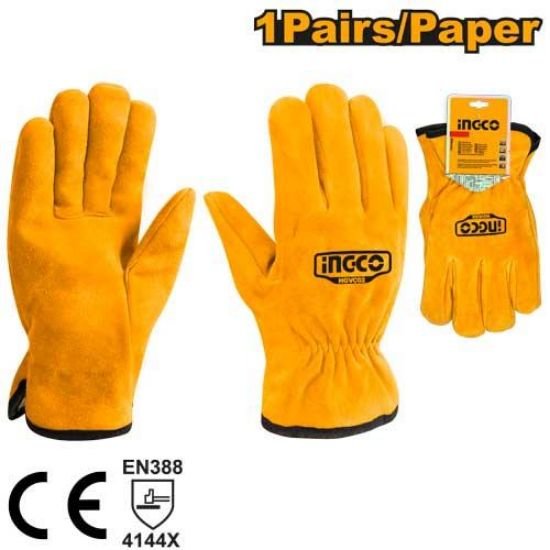 ingco-hgvc02-10-كفوف-لحام-جلد-صناعي-welding-leather-gloves-lebanon.jpeg INGCO HGVC02 10″ كفوف لحام جلد صناعي Welding Leather Gloves - Image 1