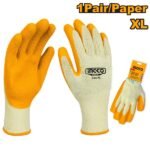 INGCO HGVL05 XL كفوف سميك مغطس ميلة Industrial High Grade Polyester Shell Textured Palm Latex Gloves