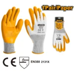 INGCO HGVL08-XL XL LATEX كفوف سميك مغطس INDUSTRIAL HIGH GRADE T/C SHELL CUT-RESISTANCE LATEX GLOVES