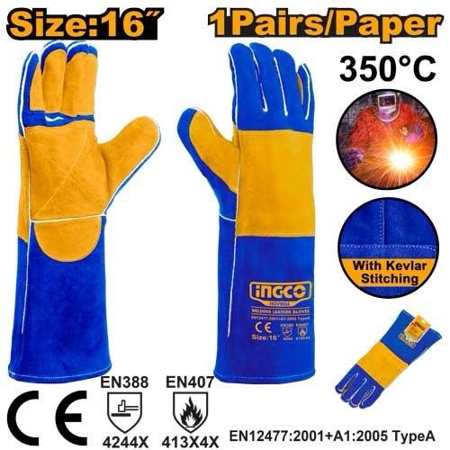 ingco-hgvw04-350-degrees-كفوف-لحام-جلد-صناعي-welding-leather-gloves-lebanon.jpeg INGCO HGVW04 350 DEGREES كفوف لحام جلد صناعي Welding Leather Gloves - Image 1