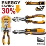 INGCO HHHDCP28180 7″ قطاعة بولاد بوز طويل صناعية HIGH LEVERAGE HEAVY-DUTY DIAGONAL CUTTING PLIERS