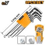 INGCO HHK12091 9 PCS LONG طقم مسدس طويل غلة Ball Point Hex Key