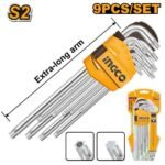 INGCO HHK13092 9 PCS EXTRA LONG طقم منجم Torx Key Cr-V