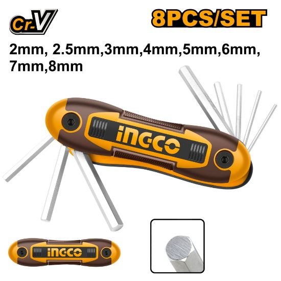 ingco-hhk14081-8-pcs-2-8mm-طقم-مسدس-سكين-hex-key-pocket-lebanon.jpeg INGCO HHK14081 8 PCS (2-8MM) طقم مسدس سكين HEX KEY POCKET - Image 1