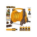 INGCO HHR20124 1/2″ رولونج + نبريج مياه مع اكسسوار HOSE REEL WITH 20M HOSE & NOZZLE SET