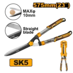 INGCO HHS6001 557MM 22″ مقص تشحيل شجر طويل راس جالس Hedge Shear Grass Cutter Scissors Trimmer Carbon Steel