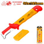 INGCO HIDCK1851 1000 V سكين معزول لتظليط الكابلات راس اعوج Insulated Dismantling Knife