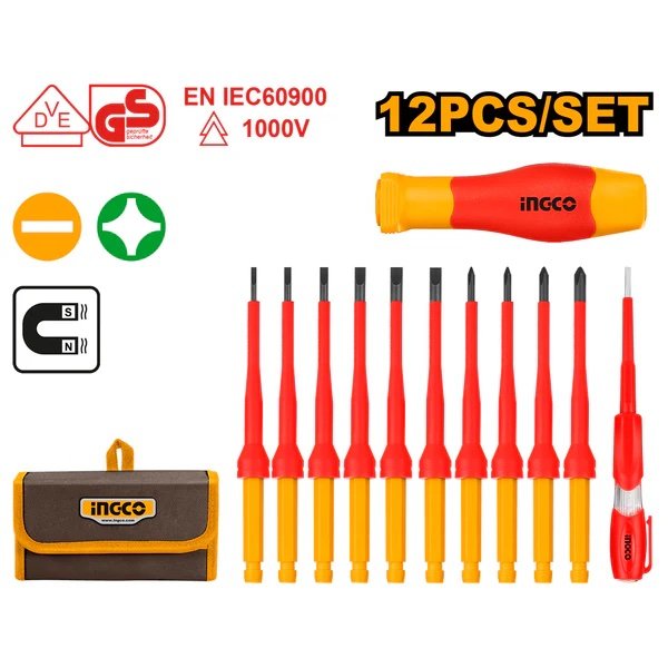 ingco-hkisd1201-12pcs-1000v-طقم-مفكات-شق-ومصالب-معزول-مسكة-تبديل-interchangeable-insulated-screwdriver-with-voltage-tester-set-lebanon.jpeg INGCO HKISD1201 12PCS 1000V طقم مفكات شق ومصالب معزول مسكة تبديل Interchangeable Insulated Screwdriver with Voltage Tester Set - Image 1
