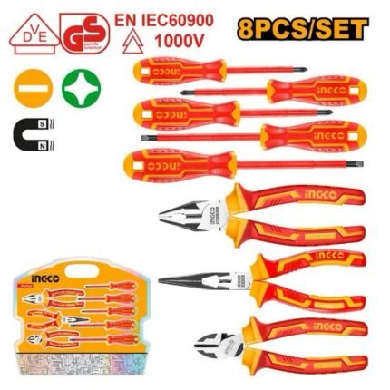INGCO HKIST3081 8PCS طقم بانسات ومفكات معزول Insulated Hand Tools Set