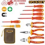 INGCO HKIST3091 9 PCS 1000V طقم مفكات وبانسات معزولة INSULATED HAND TOOL SET