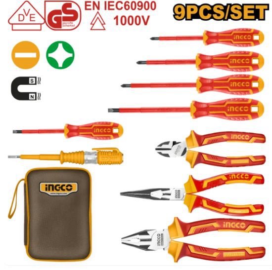 ingco-hkist3091-9-pcs-1000v-طقم-مفكات-وبانسات-معزولة-insulated-hand-tool-set-lebanon.jpeg INGCO HKIST3091 9 PCS 1000V طقم مفكات وبانسات معزولة INSULATED HAND TOOL SET - Image 1
