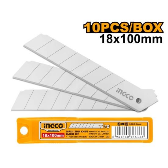 ingco-hknsb112-10-pcs-18x100-mm-ss-شفرات-فدار-knife-blade-lebanon.jpeg INGCO HKNSB112 10 PCS (18X100) MM SS شفرات فدار KNIFE BLADE - Image 1
