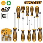 INGCO HKSD1028 10PCS طقم مفكات مسكة كوتشوك صناعي Screw driver Set