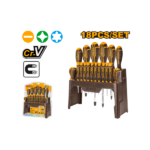 INGCO HKSD1828 18PCS طقم مفكات مسكة كوتشوك صناعيي مع ستاند Screw driver Set