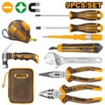 INGCO HKTH20809 9PCS طقم عدة مع شنطة قماش HAND TOOL SET