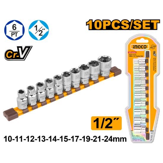 ingco-hkts12103-10-pcs-12-طقم-طربوش-فدار-socket-set-lebanon.jpeg INGCO HKTS12103 10 PCS 1/2″ طقم طربوش فدار Socket Set - Image 1