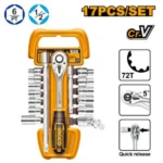 INGCO HKTS12171 17PCS 1/2″ طقم طربوش مع طقطاق صناعي Industrial Drive Socket Set