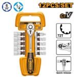 INGCO HKTS14122 12PCS 1/4″ طقم طربوش مع طقطاقl socket set