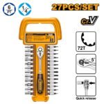 INGCO HKTS14271 27PCS طقم طربوش + رؤوس منجم ومسدس طقطاق صناعي Socket Set