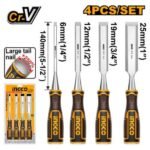 INGCO HKTWC0401 4PCS(6,12,19,25)MM طقم ازميل نجار صناعي Wood Chisel Set